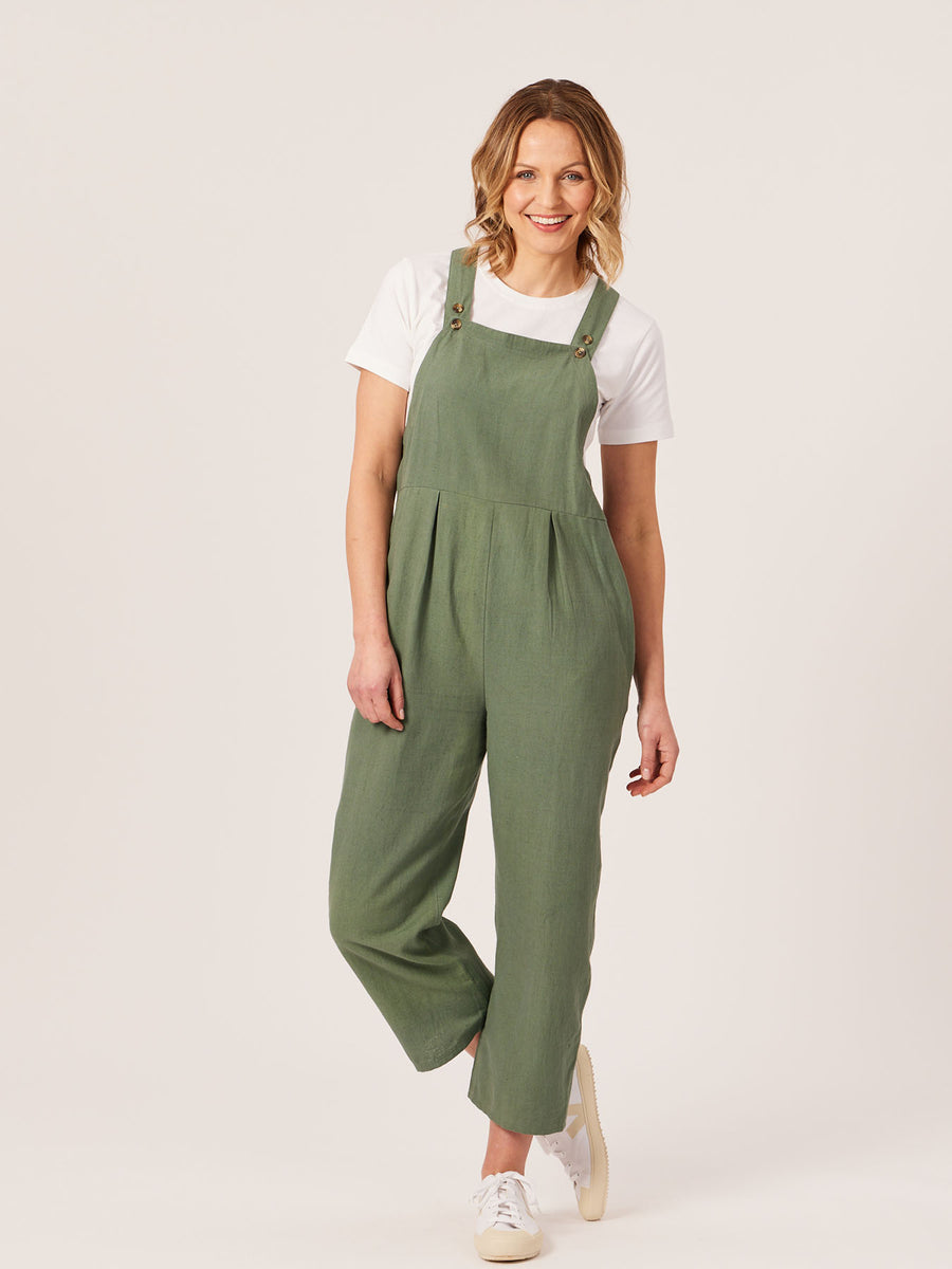 Kathleen - Relaxed Dungaree - Sage