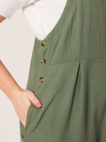 Kathleen - Relaxed Dungaree - Sage