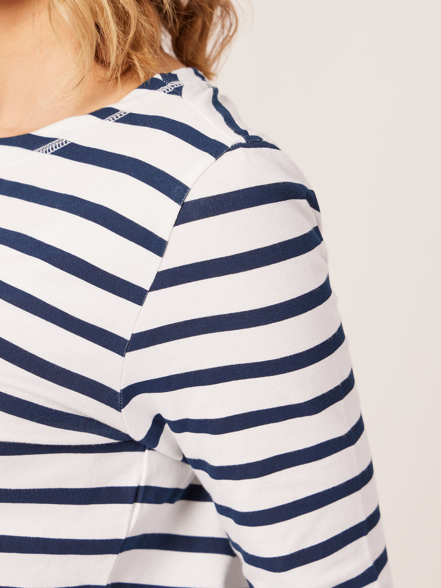Elizabeth - Henley Jersey Top - Stripe