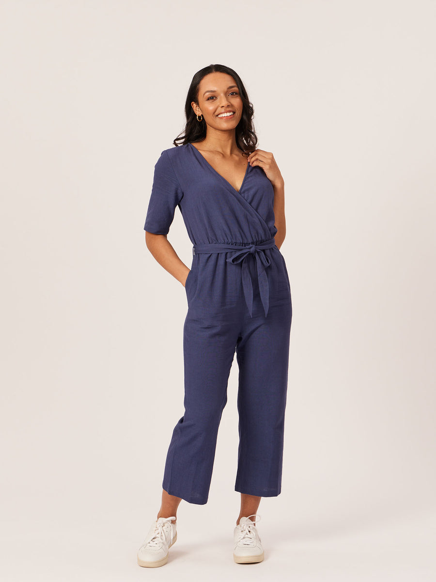 Suzanne - Wrap Jumpsuit - Navy
