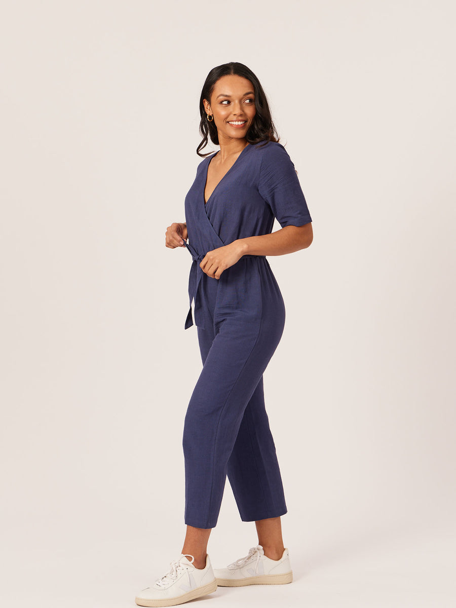 Suzanne - Wrap Jumpsuit - Navy
