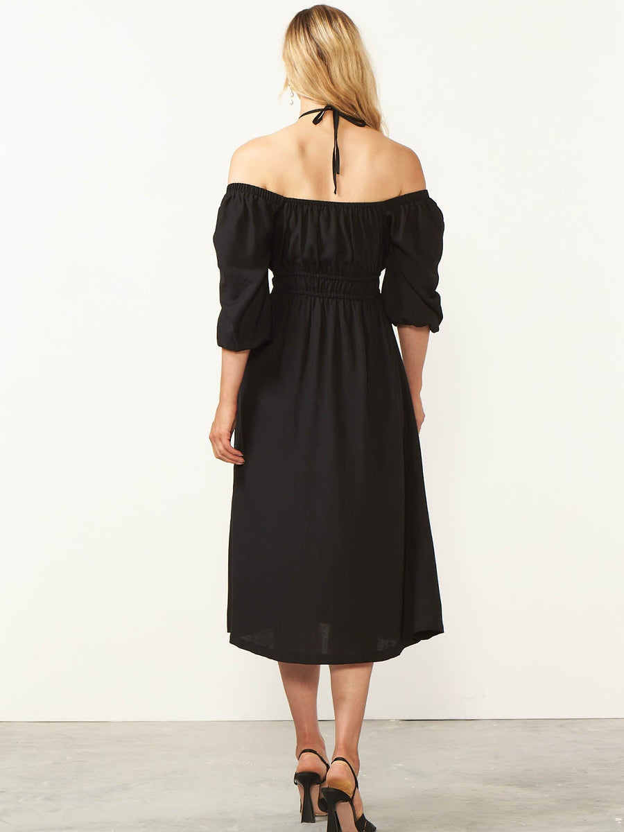 Cader 4 Way Midi Dress - Black