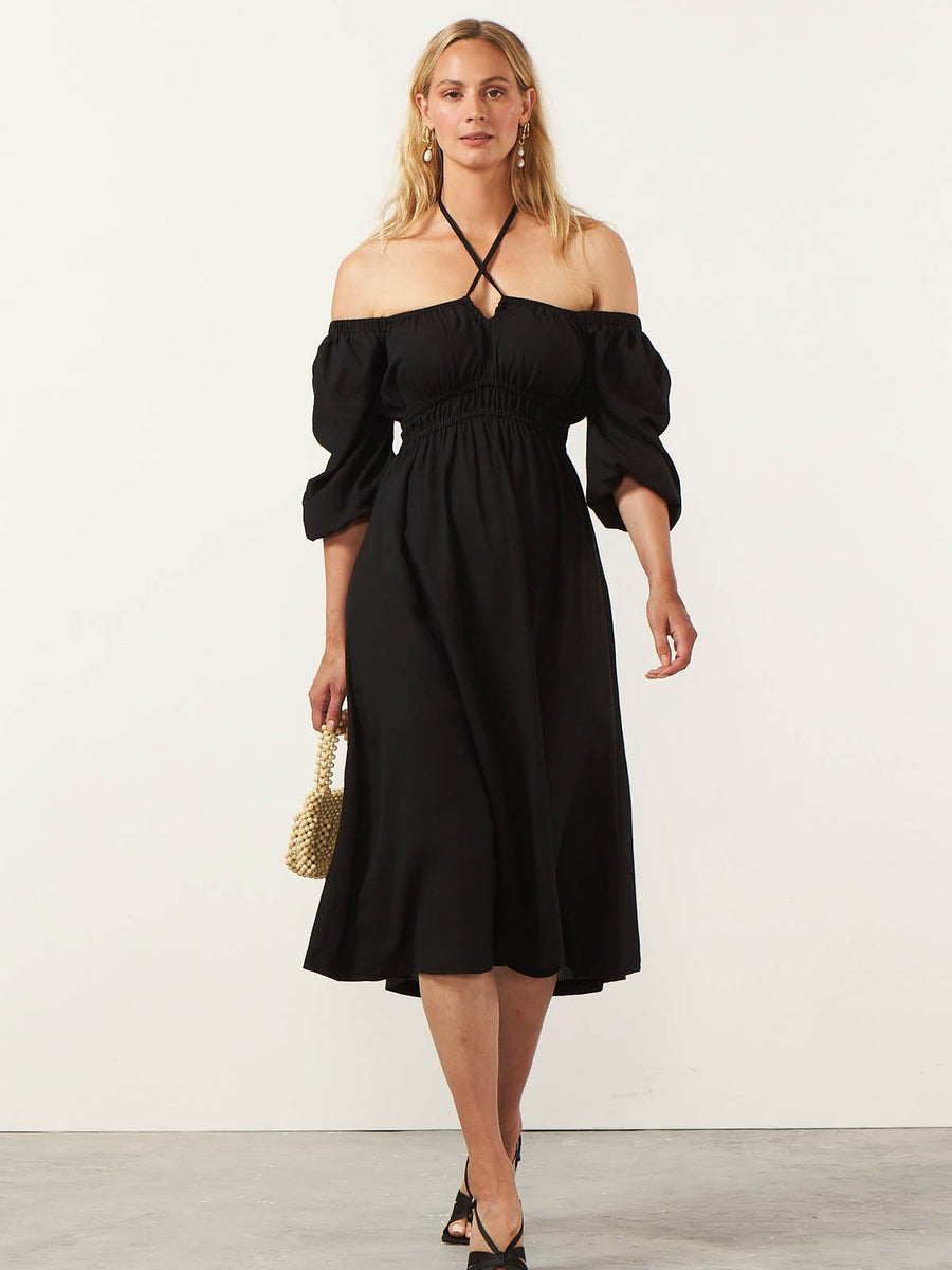 Cader 4 Way Midi Dress - Black