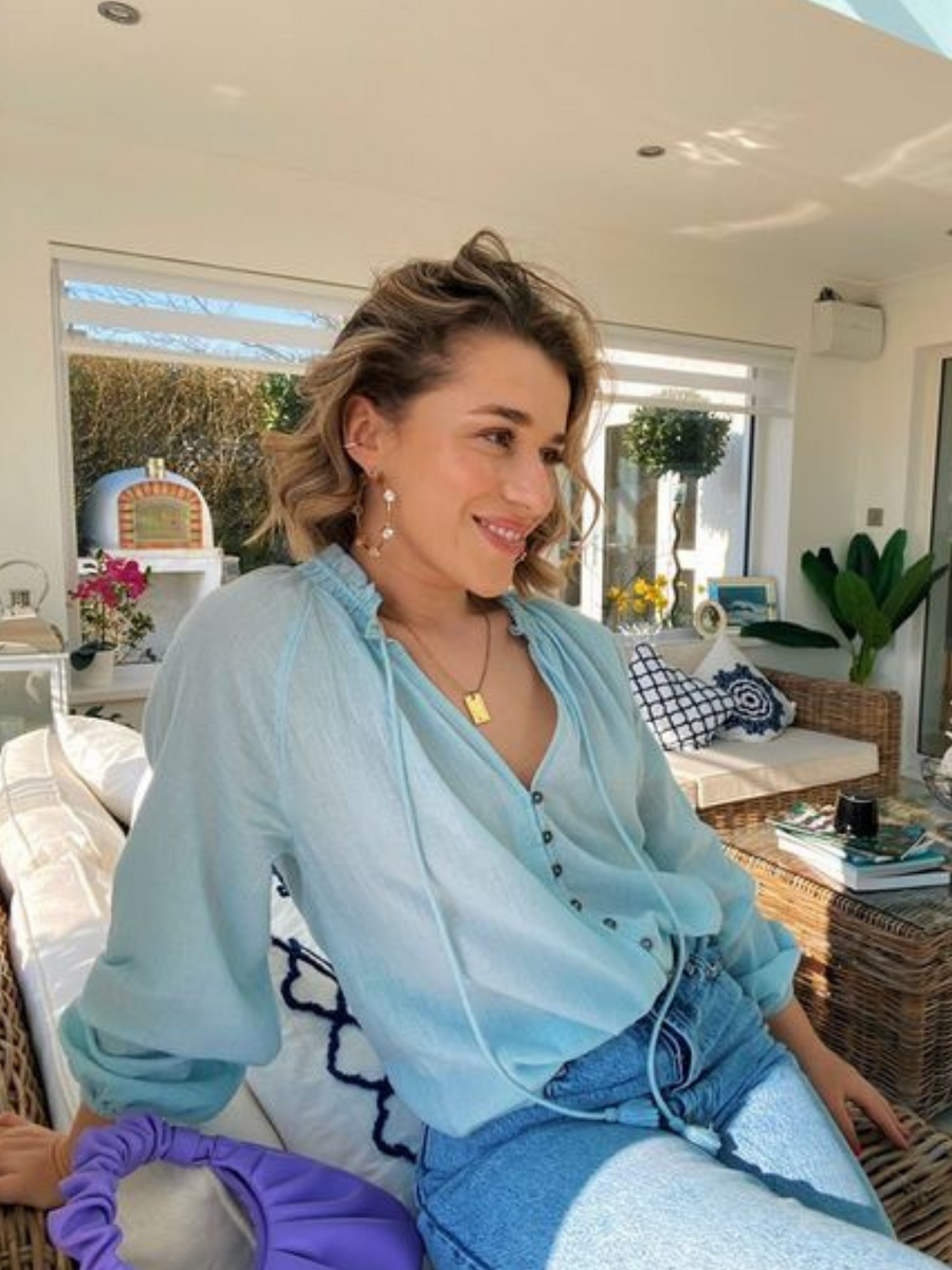 Charlotte - Peasant Blouse - Blue