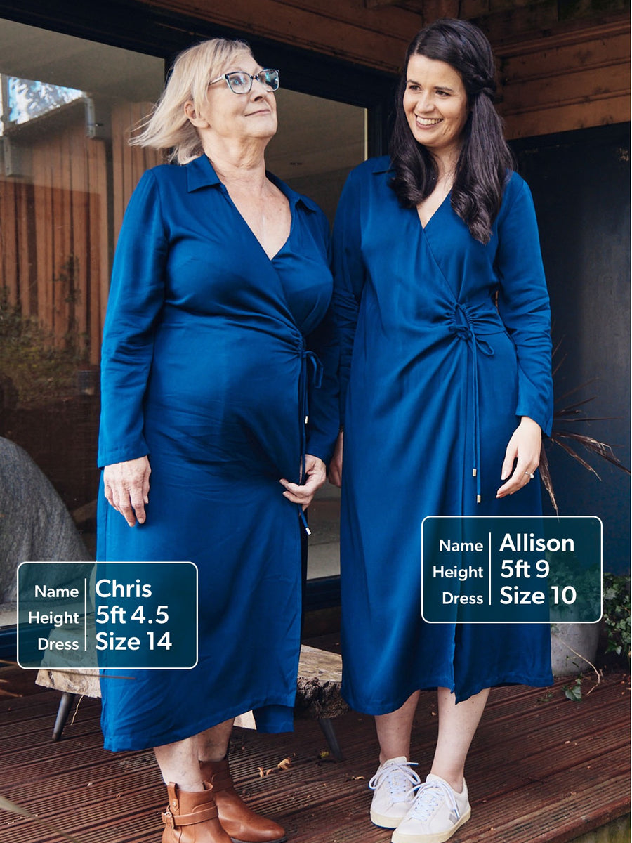 Christina - Wrap Midi Dress - Navy - Sample