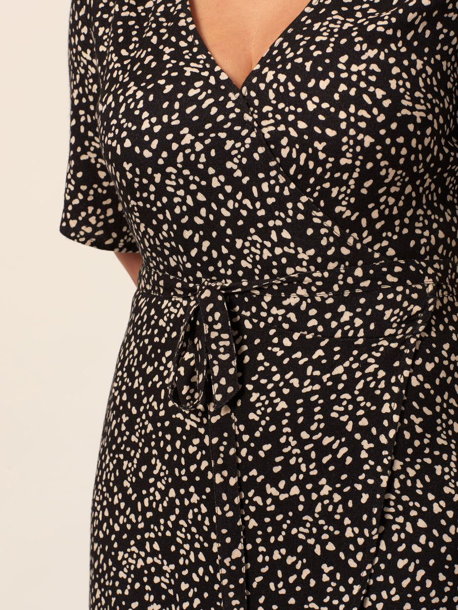 Claire - Midi Wrap Dress - Black