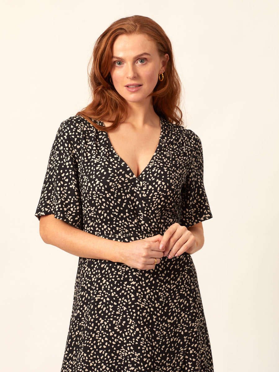 Claire - Midi Wrap Dress - Black