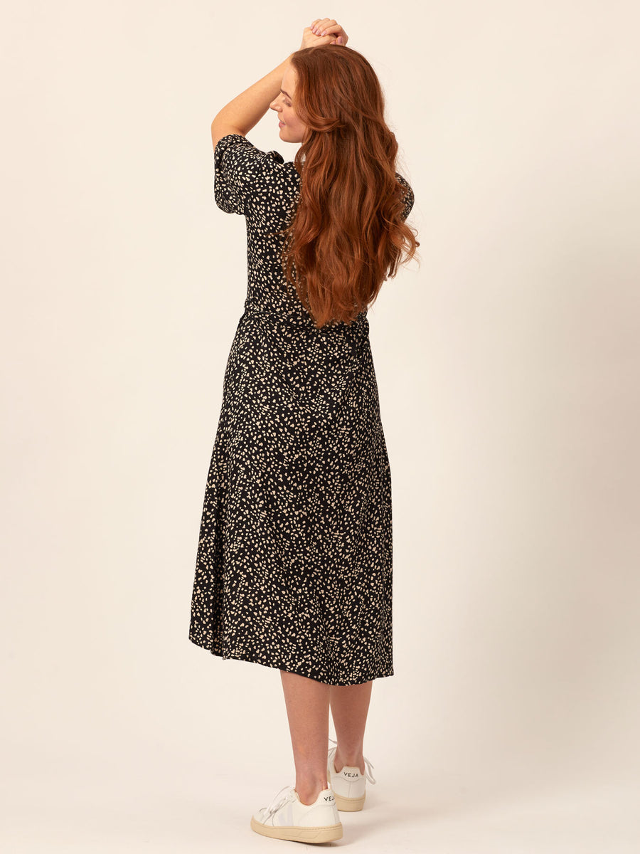 Claire - Midi Wrap Dress - Black