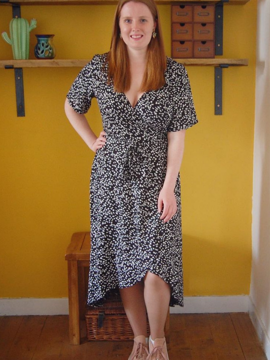 Claire - Midi Wrap Dress - Black