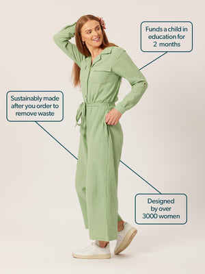 Clara - Utility Jumpsuit - Green