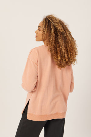 Nicky - Sweatshirt - Peach Stonewash