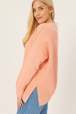 Nicky - Sweatshirt - Peach Stonewash