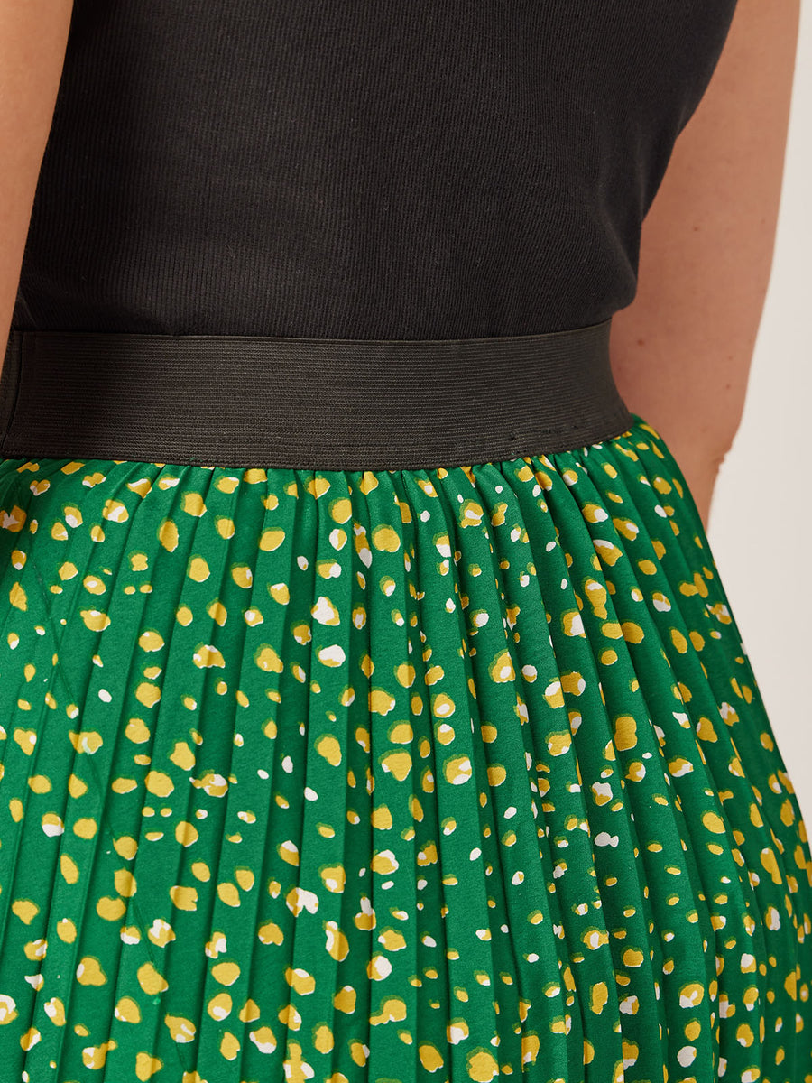 Gill - Pleated Skirt - Green Terrazzo