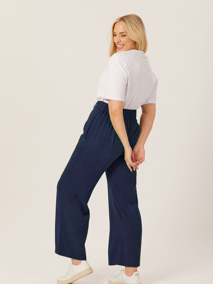 Beth - High Waisted Trouser - Navy - Sample