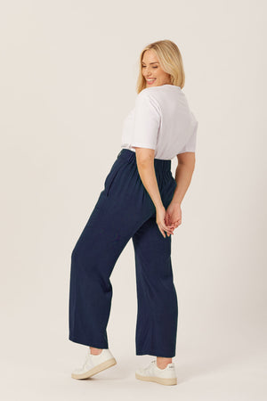Beth - High Waisted Trouser - Navy - Sample