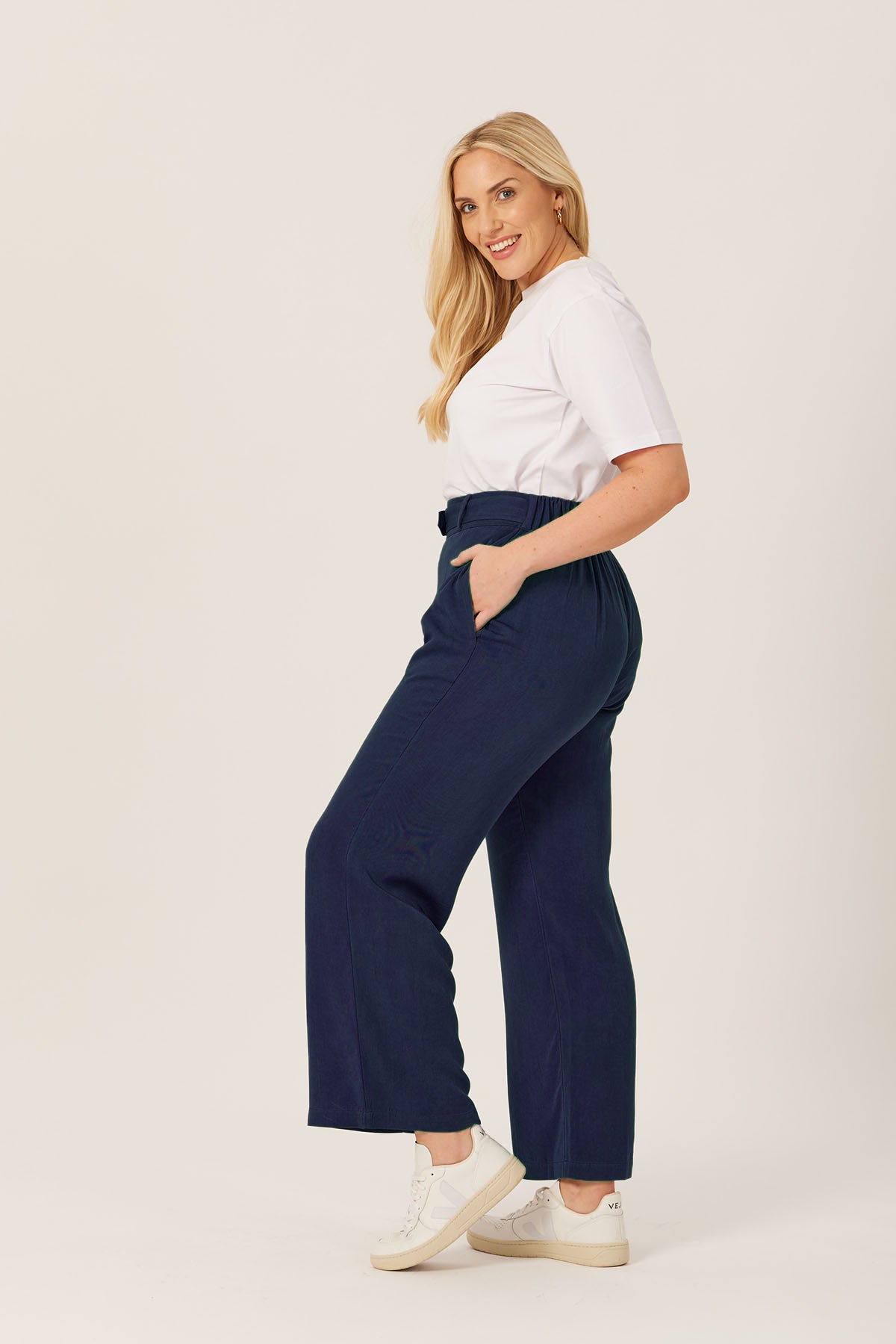 Late Night Ruche High Waisted Trousers in Blush – Oh Polly UK