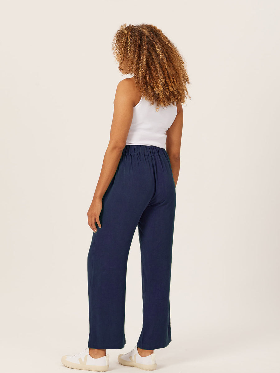 Beth - High Waisted Trouser - Navy - Sample