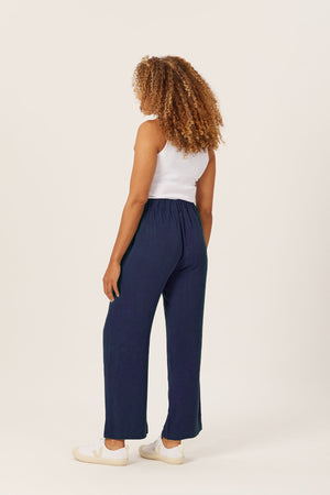 Beth - High Waisted Trouser - Navy - Sample