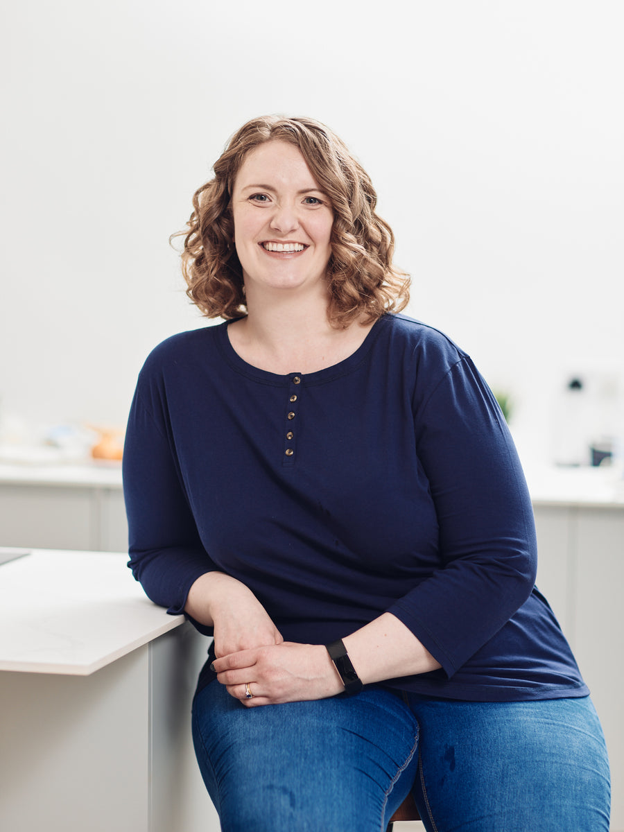 Elizabeth - Henley Jersey Top - Navy