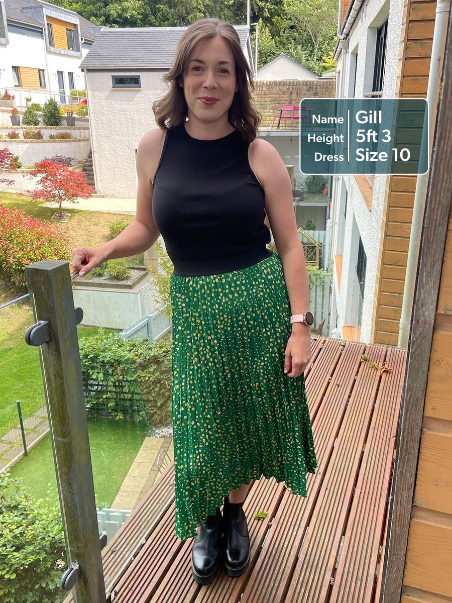 Gill - Pleated Skirt - Green Terrazzo