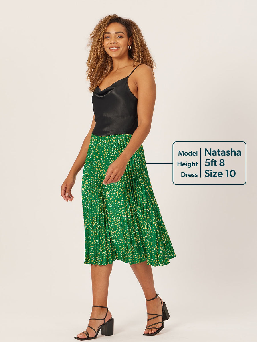 Gill - Pleated Skirt - Green Terrazzo
