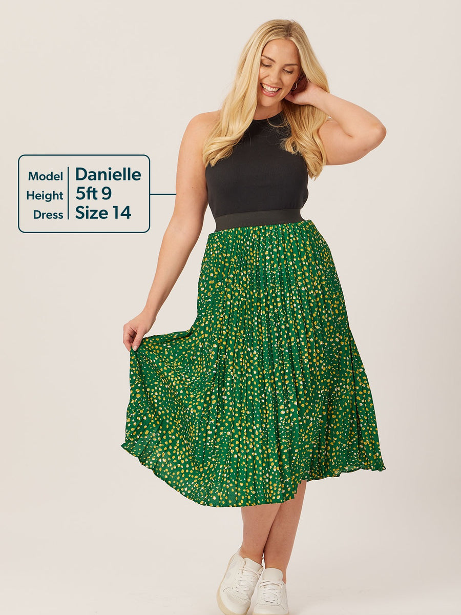 Gill - Pleated Skirt - Green Terrazzo