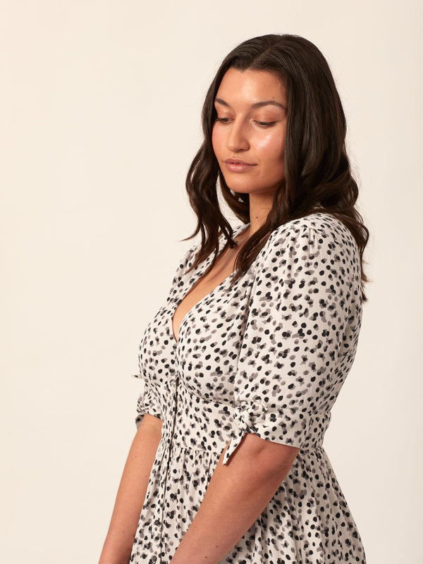 Jo - Midi Button Front Dress - Multi
