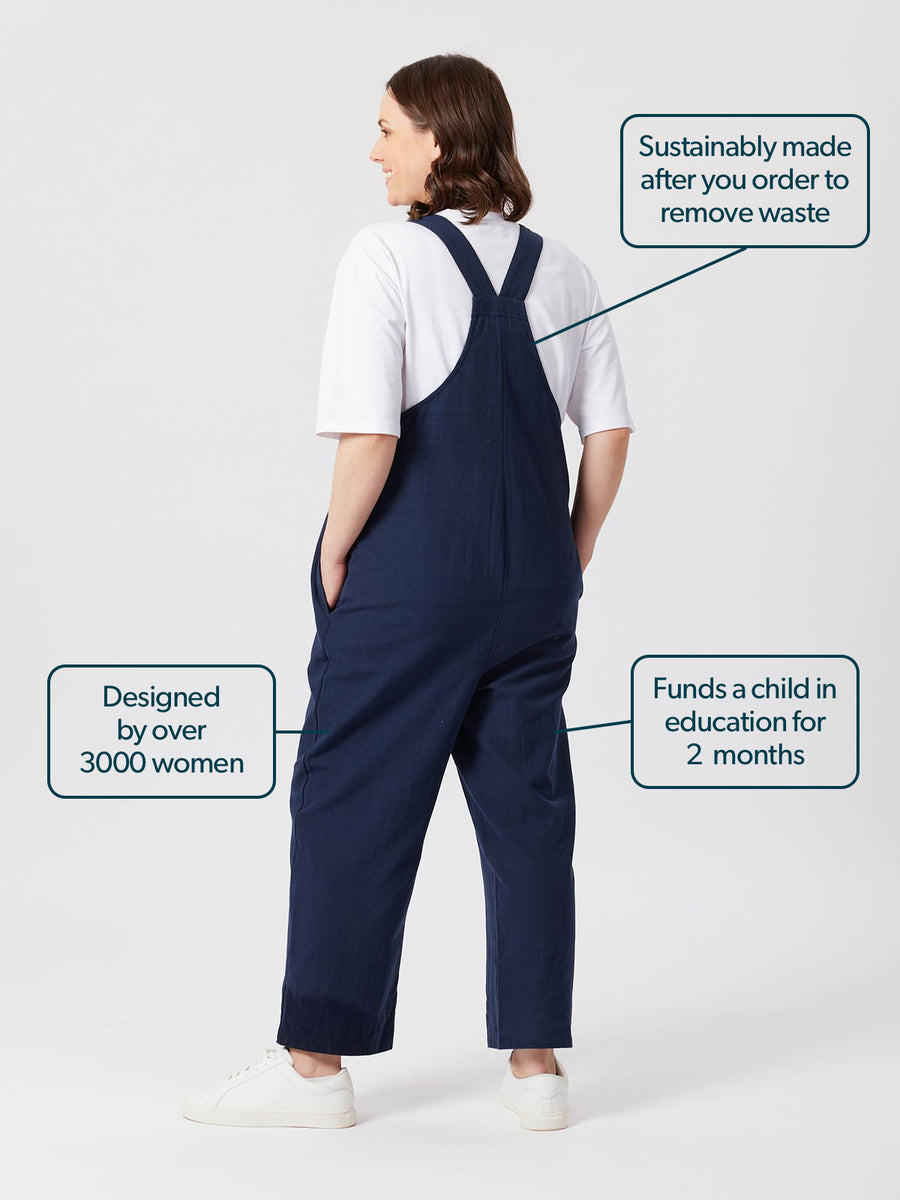 Kathleen - Relaxed Dungaree - Navy