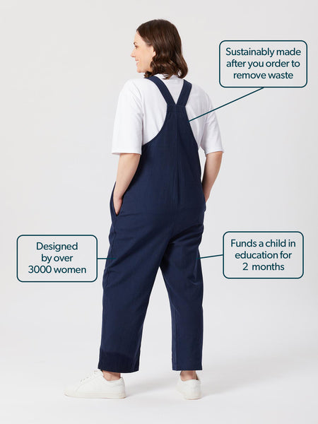 Kathleen - Relaxed Dungaree - Navy