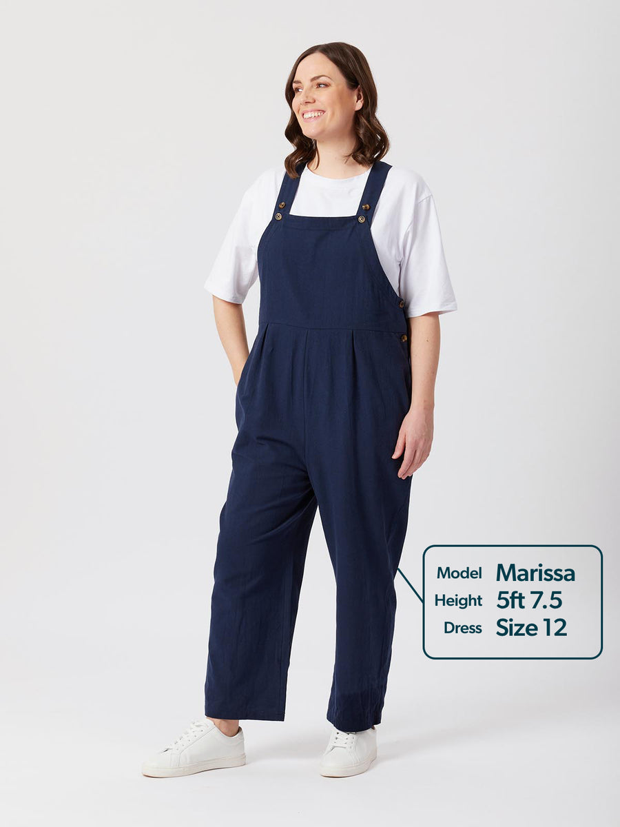 Kathleen - Relaxed Dungaree - Navy