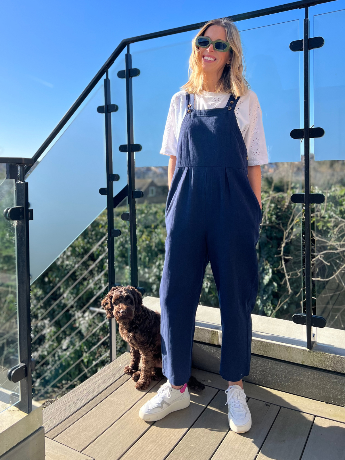 Kathleen - Relaxed Dungaree - Navy