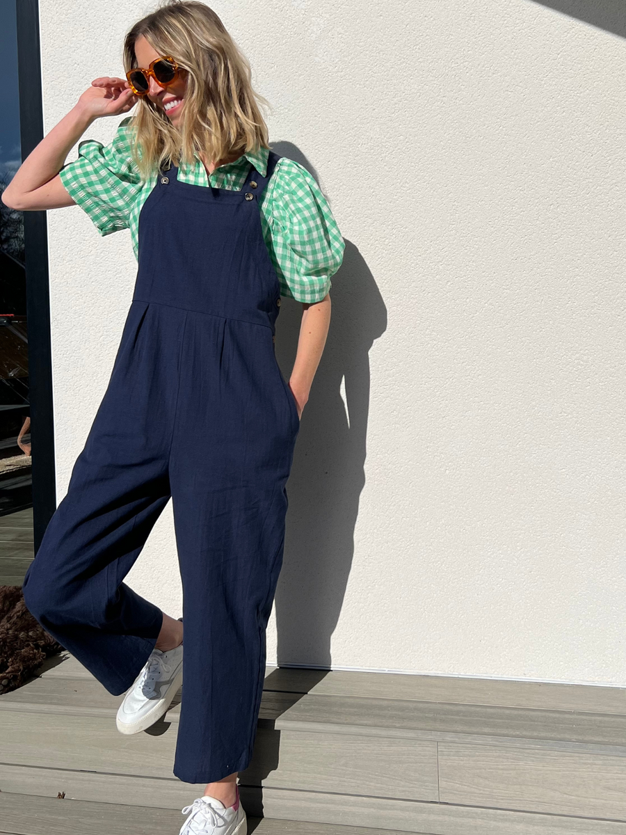 Kathleen - Relaxed Dungaree - Navy
