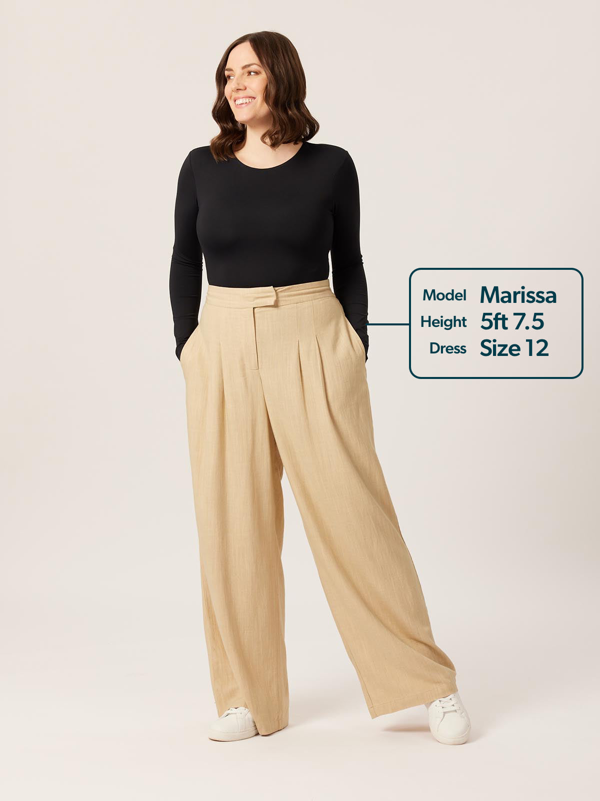 Lana - High Waisted Trousers - Sand – This is Unfolded