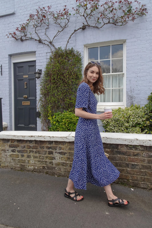 Button online wrap dress