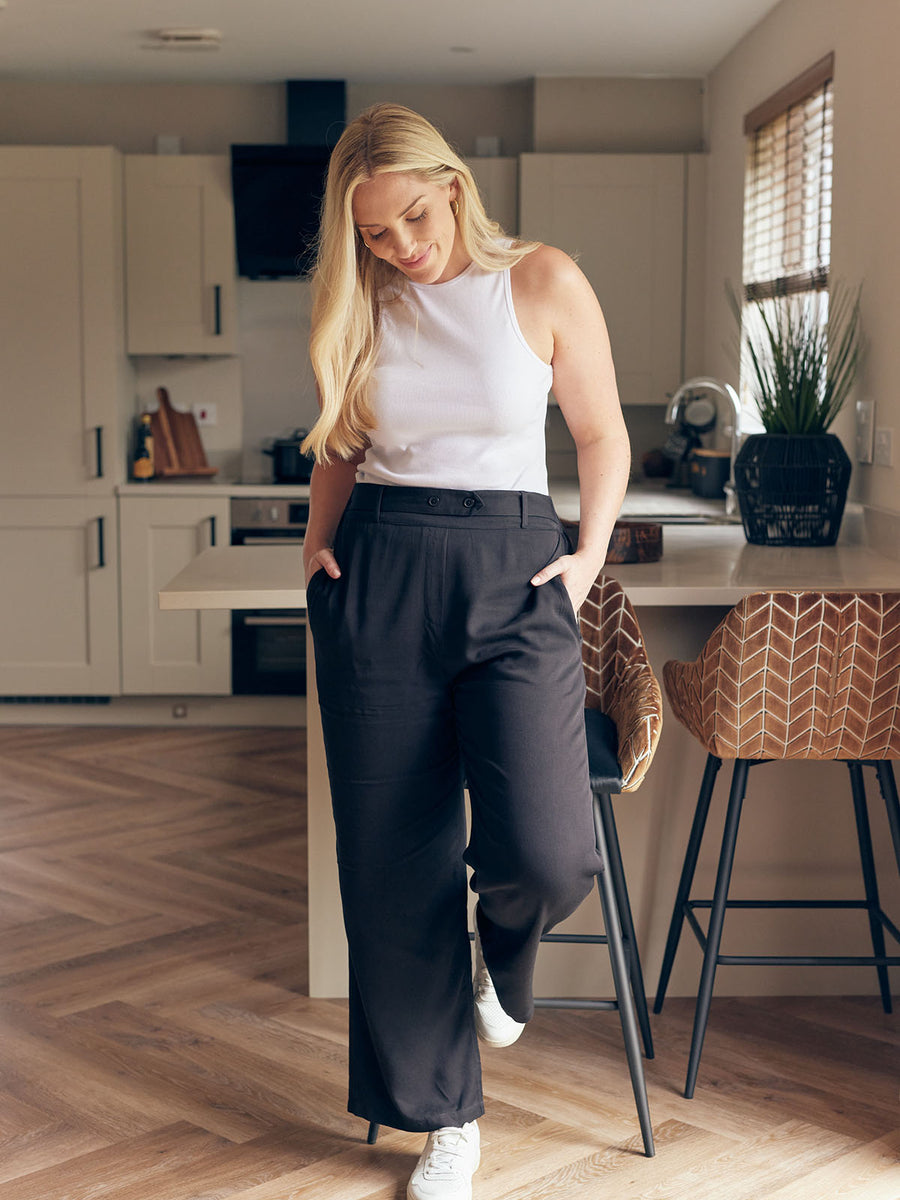 Beth - High Waisted Trouser - Black