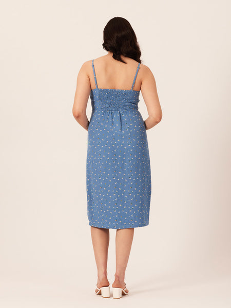 Megan - Strappy Midi Dress - Blue