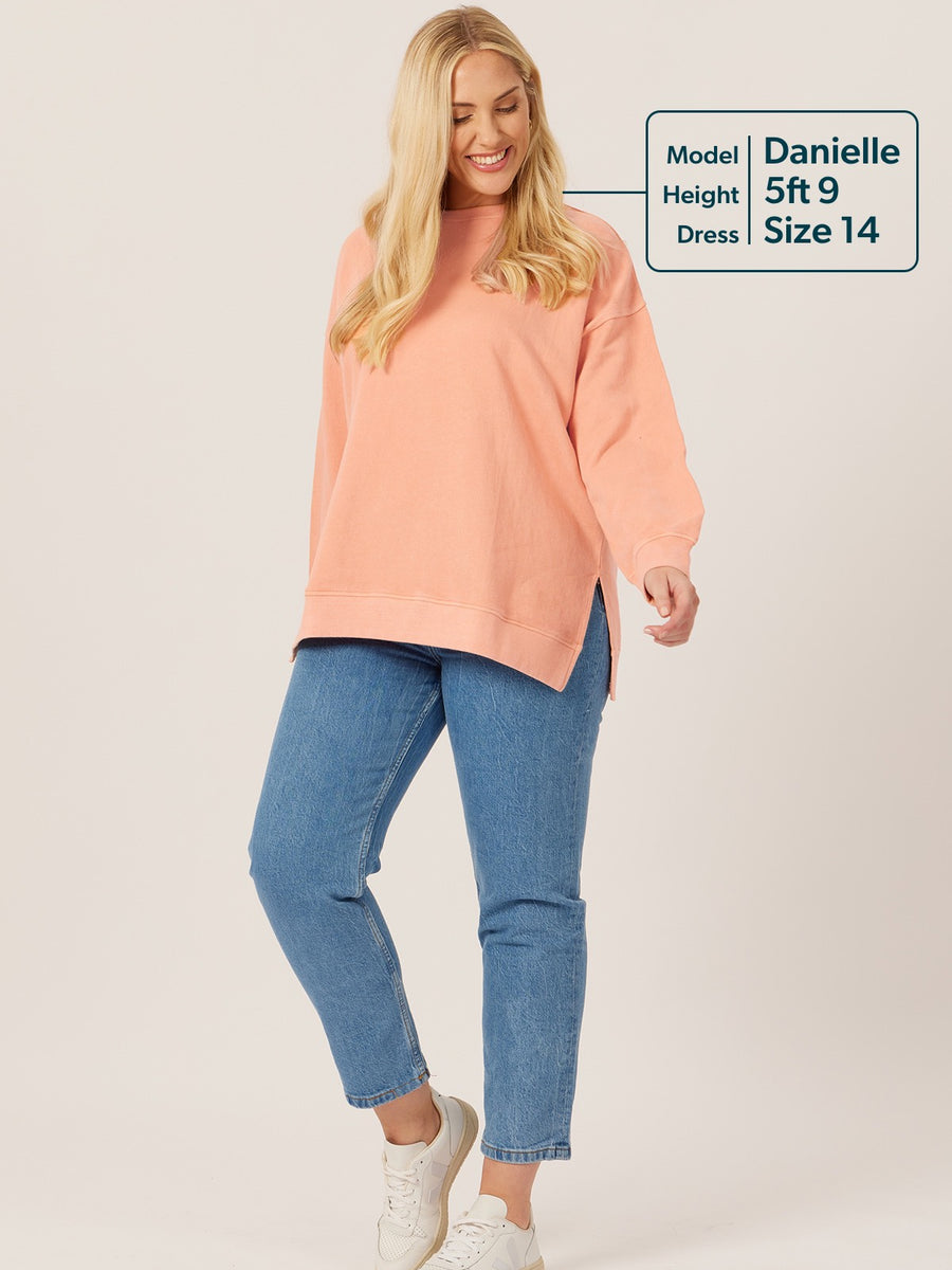 Nicky - Sweatshirt - Peach Stonewash