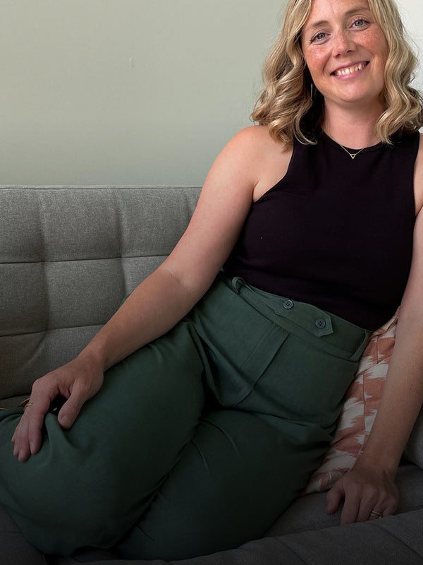 Beth - High Waisted Trouser - Olive