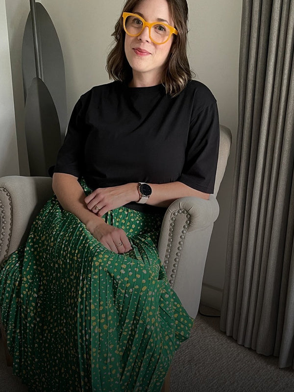 Gill - Pleated Skirt - Green Terrazzo