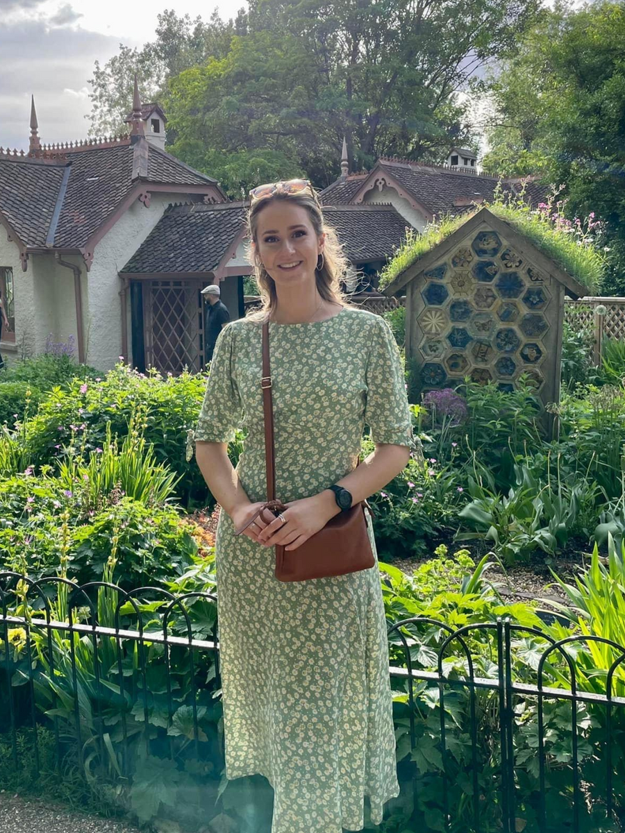 Sally-Grace - Tie Sleeve Midi Dress - Green