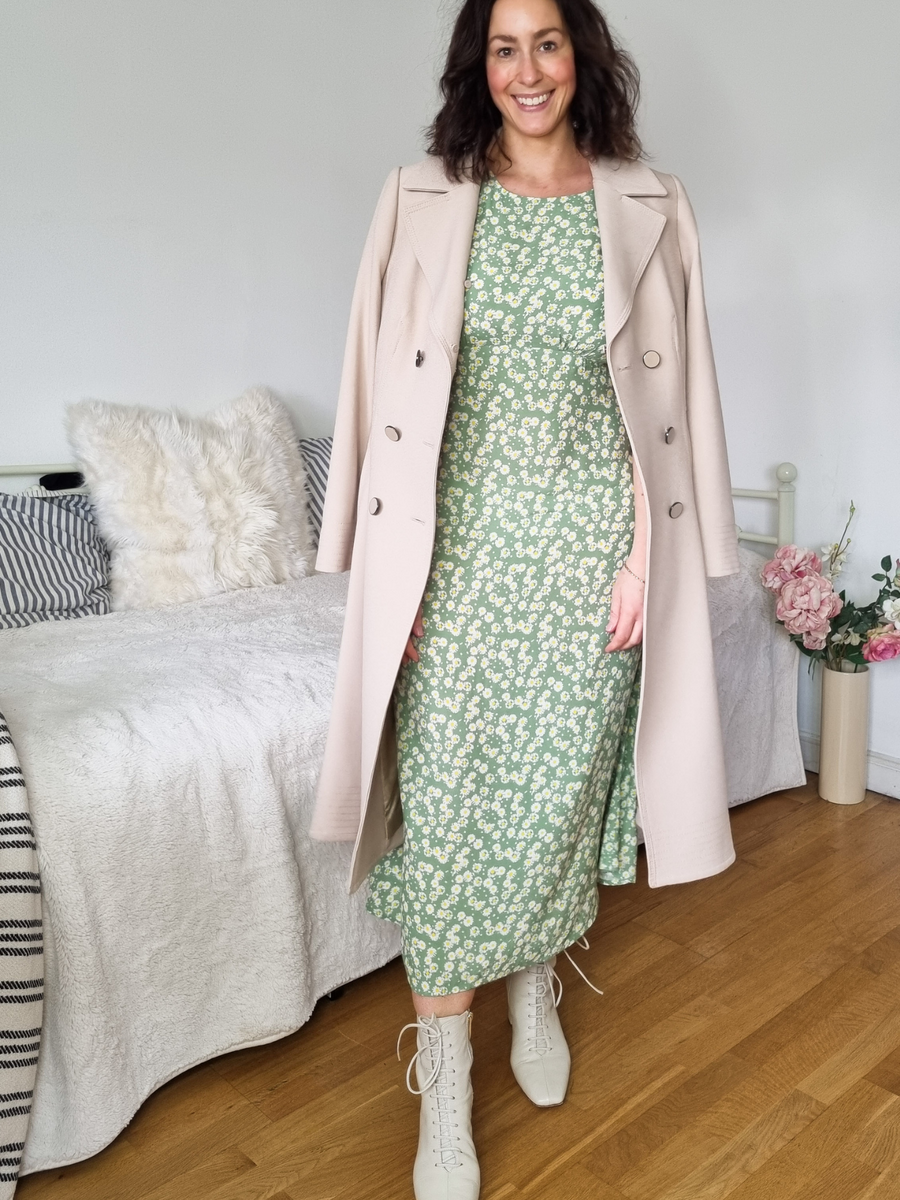 Sally-Grace - Tie Sleeve Midi Dress - Green