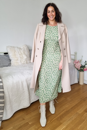 Sally-Grace - Tie Sleeve Midi Dress - Green