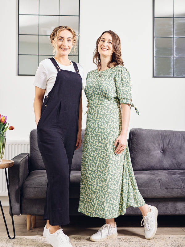 Sally-Grace - Tie Sleeve Midi Dress - Green