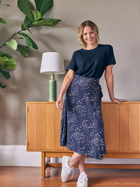 Linda - Midi Wrap Skirt - Black