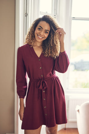 Khadiza - Tie Waist Shirt Dress