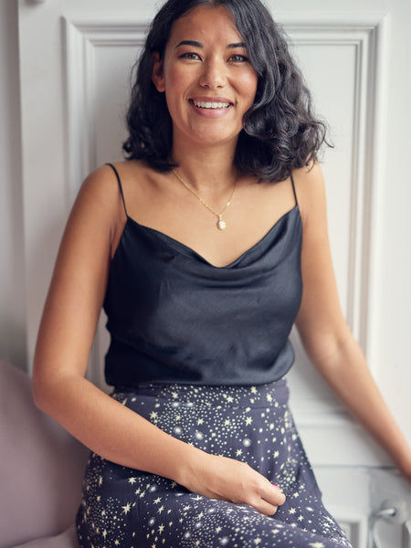 Linda - Midi Wrap Skirt - Black