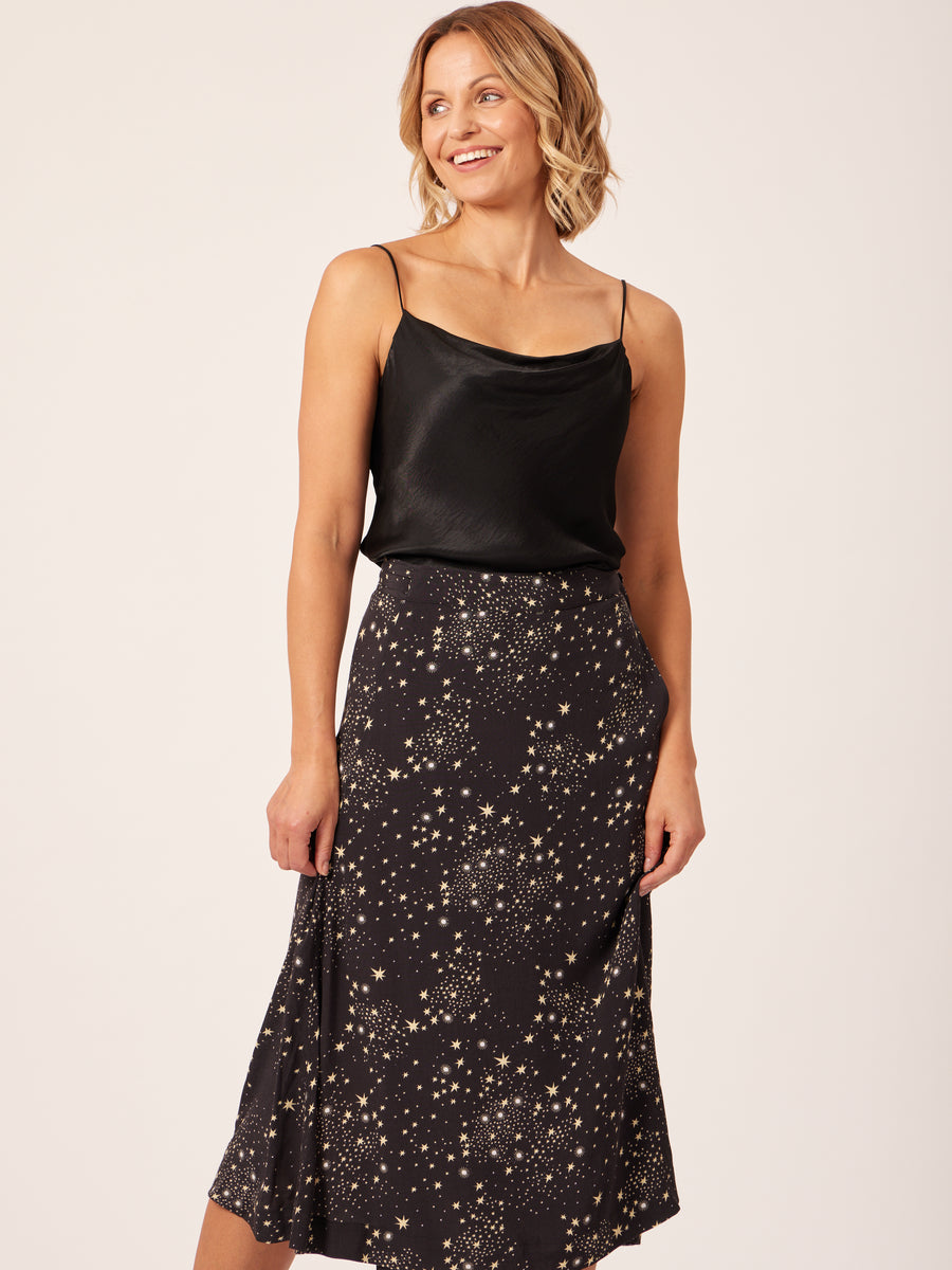 Linda - Midi Wrap Skirt - Black