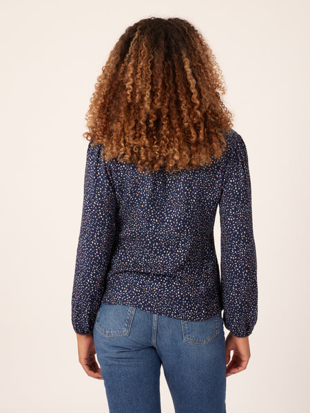 Romana - Long Sleeved Button Down Blouse - Blue
