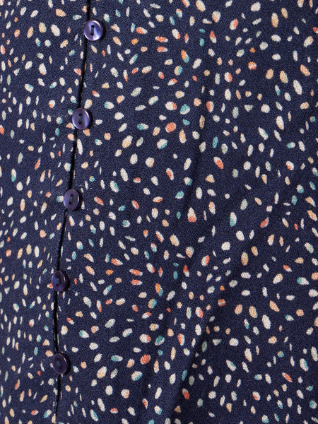 Romana - Long Sleeved Button Down Blouse - Blue