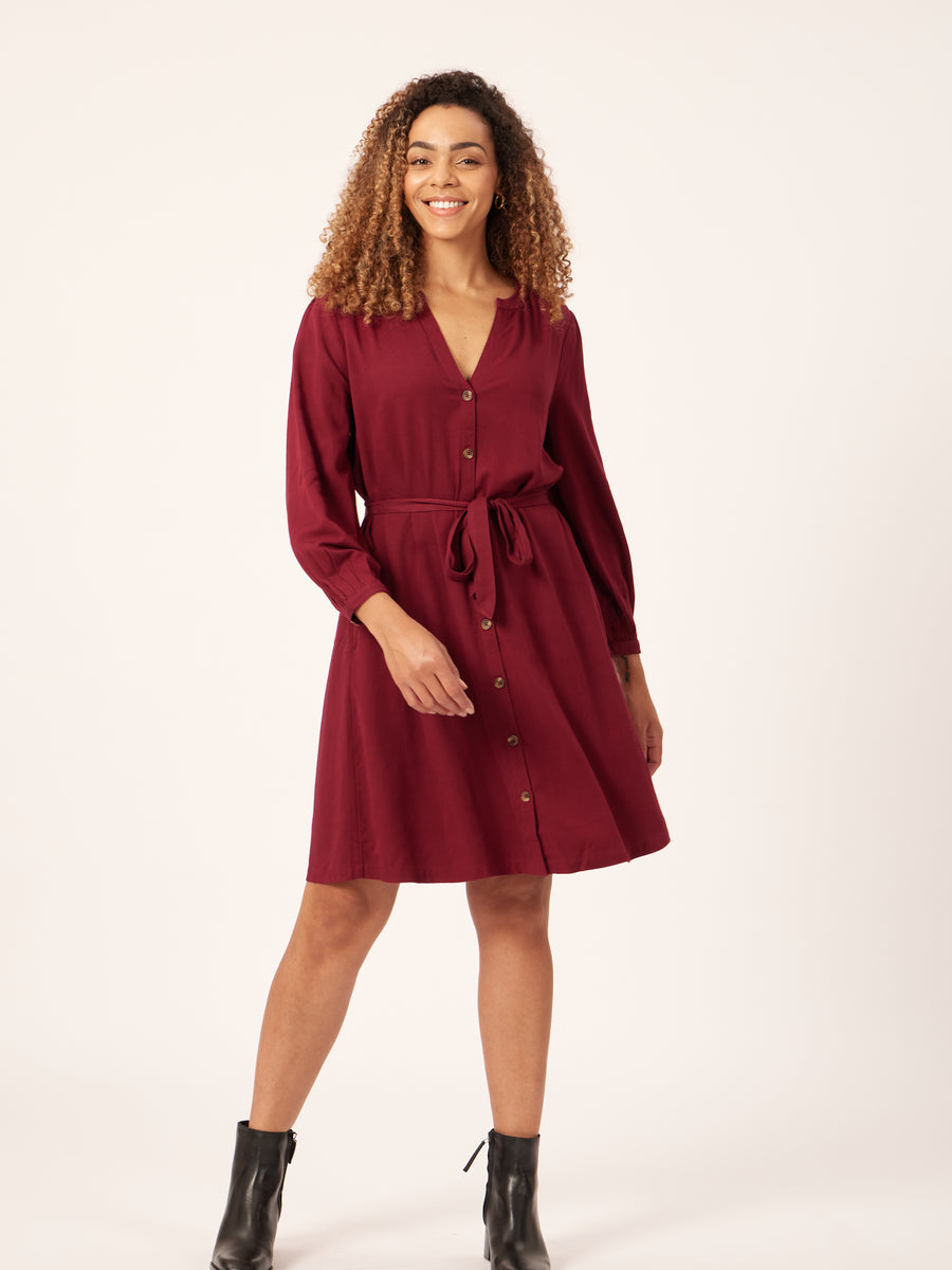 Khadiza - Tie Waist Shirt Dress